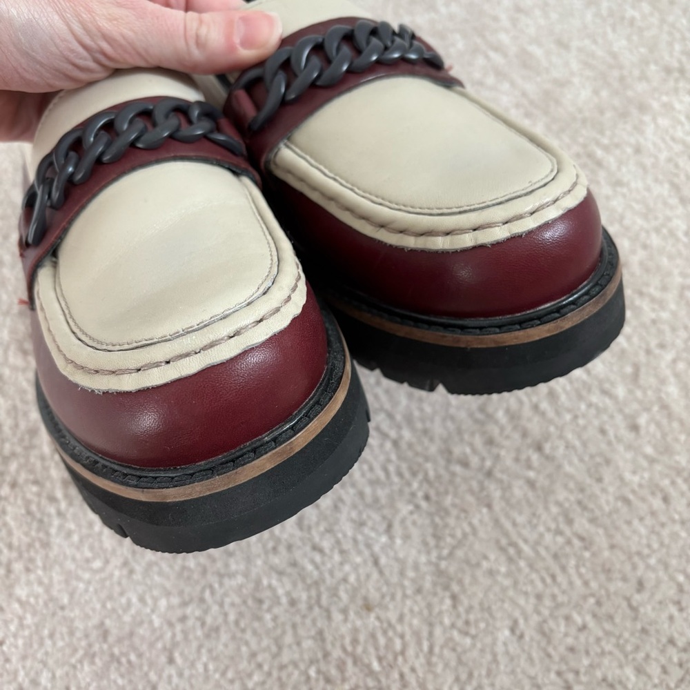 Clarks Red and Cream Loafers - Picture 5 of 10